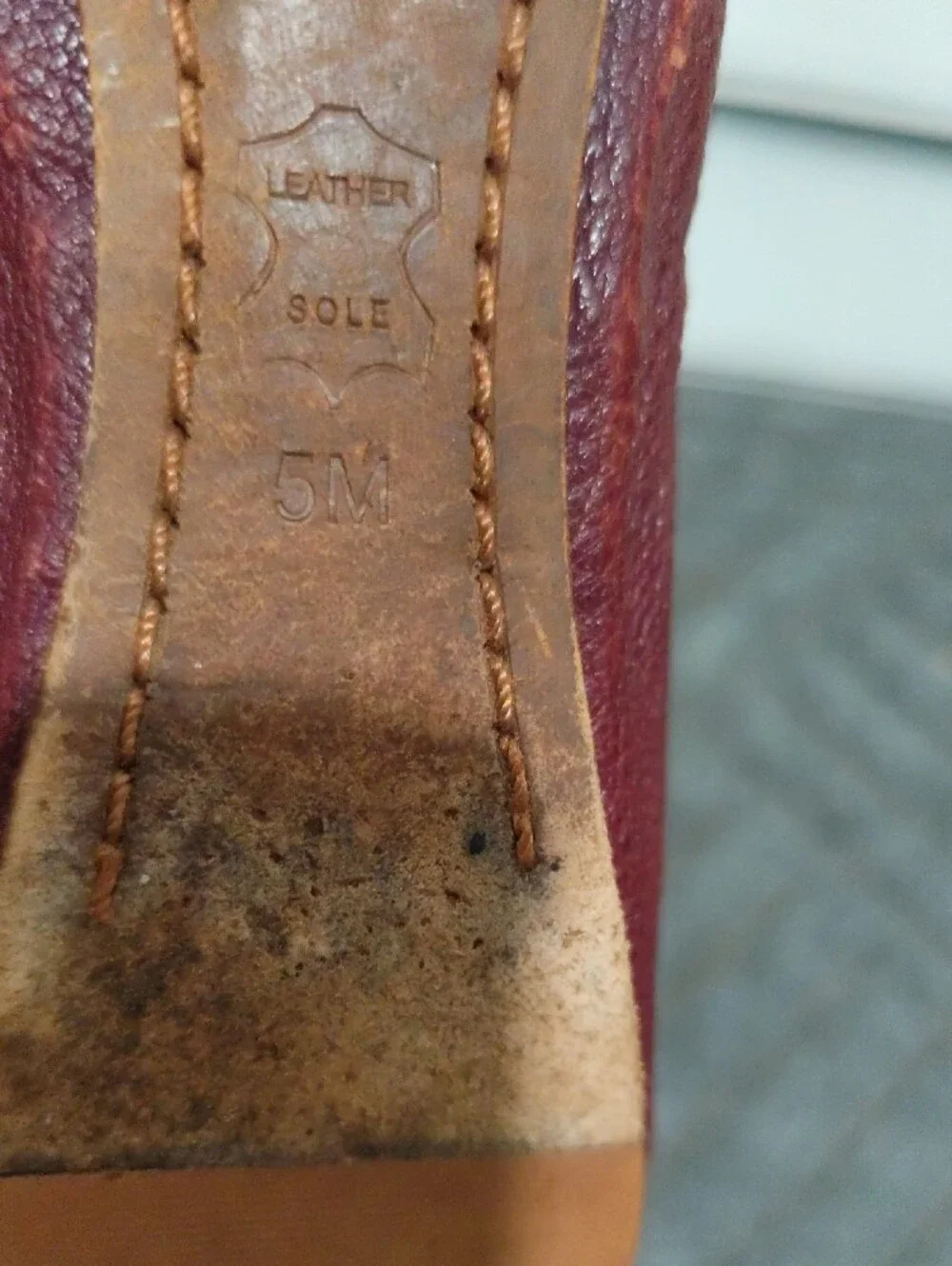 Tory Burch Burgundy Leather Logo Ballet Flats